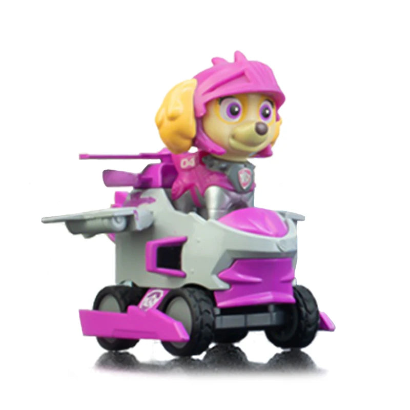 Genuine Paw Patrol PVC Cartoon Model Car 4-6cm Ryder Mashall Chase Rubble Skye Puppy Patrol Toys Figure Children Christmas Gifts