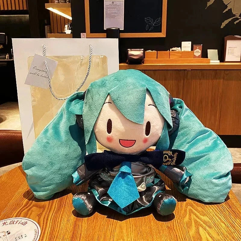 32Cm Kawaii Hatsune Miku Plush Doll Anime New Bow Miku Preciality Plush Pillow Sofa Ornaments Birthday Present Room Decoration