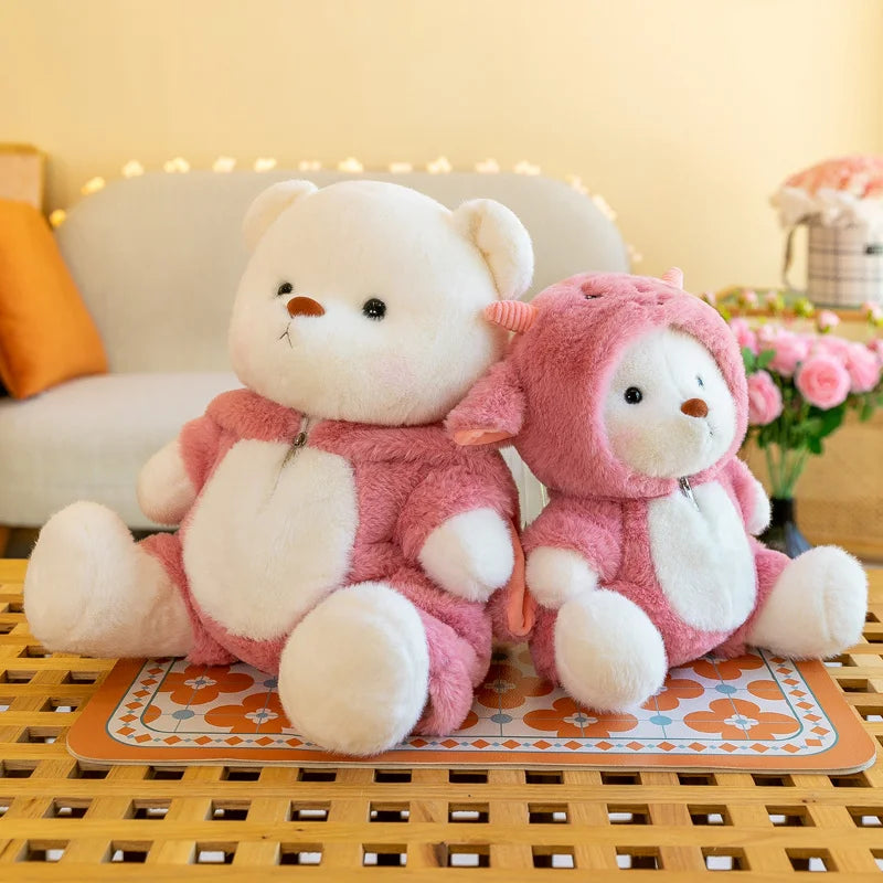 25/35cm Anime Cosplay Joint Bear Plush Toy Cute Stuffed Animals Bunny Duck Shark Pig Plushies Doll Kawaii Soft Toys For Girls