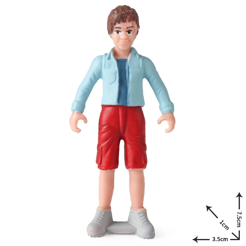 Oenux New Farmer People Model Simulation Farm Staff Feeder Action Figures Pig Animals Figurine Miniature Lovely Toys For Kids