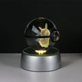 Pokemon 3D Crystal Ball Pikachu Figure Pokeball Engraving Crystal Charizard Model with Led Light Base Toys Anime Christmas Gift
