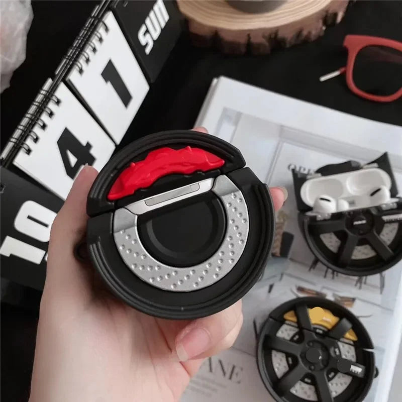 3D Car Brake Wheel Earphone Case for Airpods 4 2024 3 2 1 Airpods3 Pro 2 Silicone Soft Headphone Cover for Air Pods Pro2 Gen
