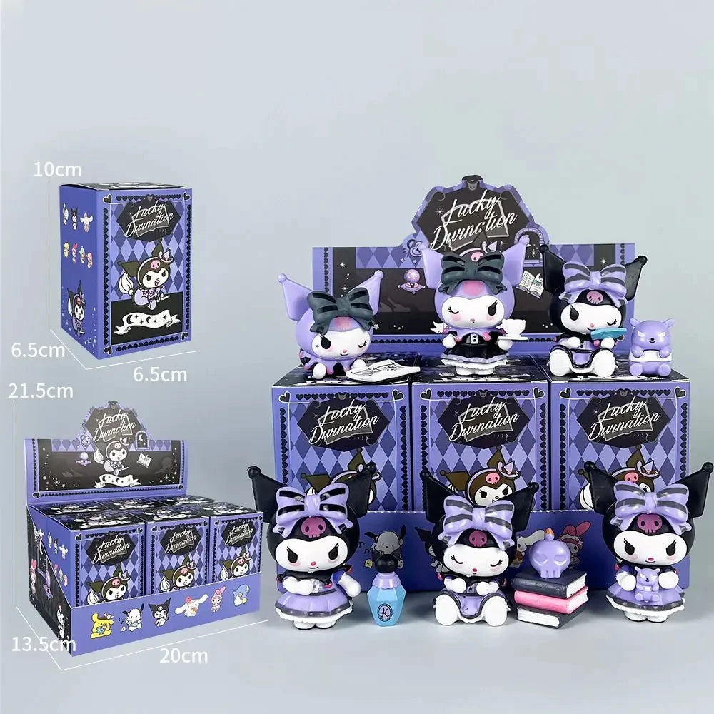 Sanrio Blind Box Cartoon Kuromi Doll Lucky Divination Anime Series Action Figure Model Doll Child Toy Desktop Decor Birthday Gif