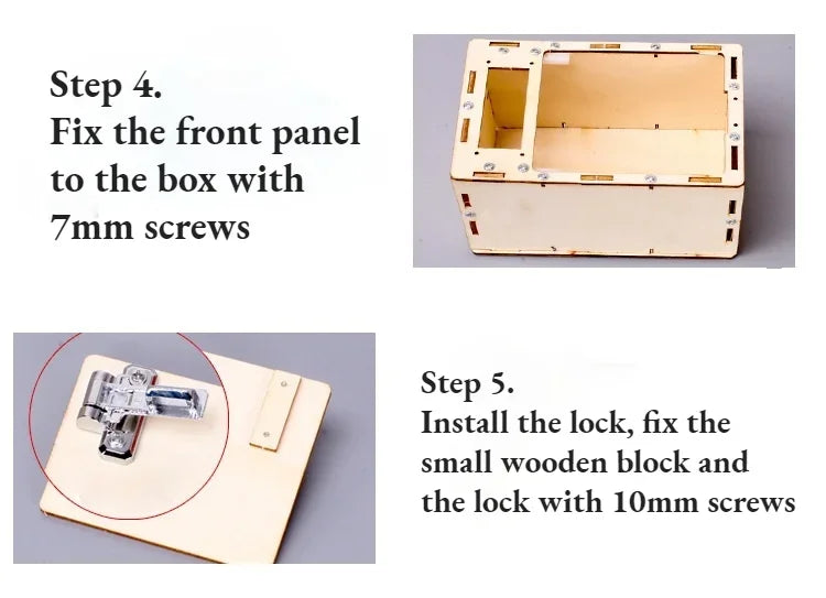 DIY Wooden Password Box for Kids Assembling Manual Machine Code Box Mechanical Lockbox Science Experimental Money Financial Toys