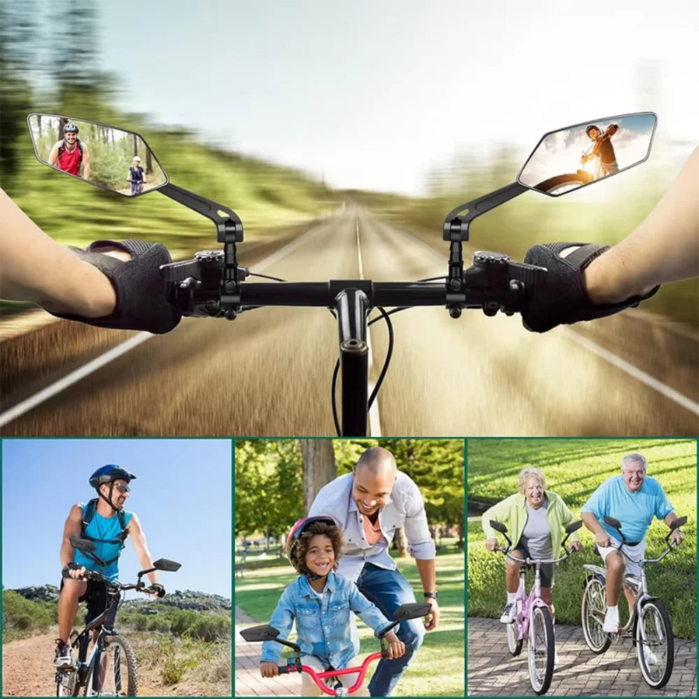 DOMEN Bicycle Rearview Bike 360° Rotate Adjustable Wide Angle Mirror Road Bike Handlebar Rear View Mirrors Bike Accessories