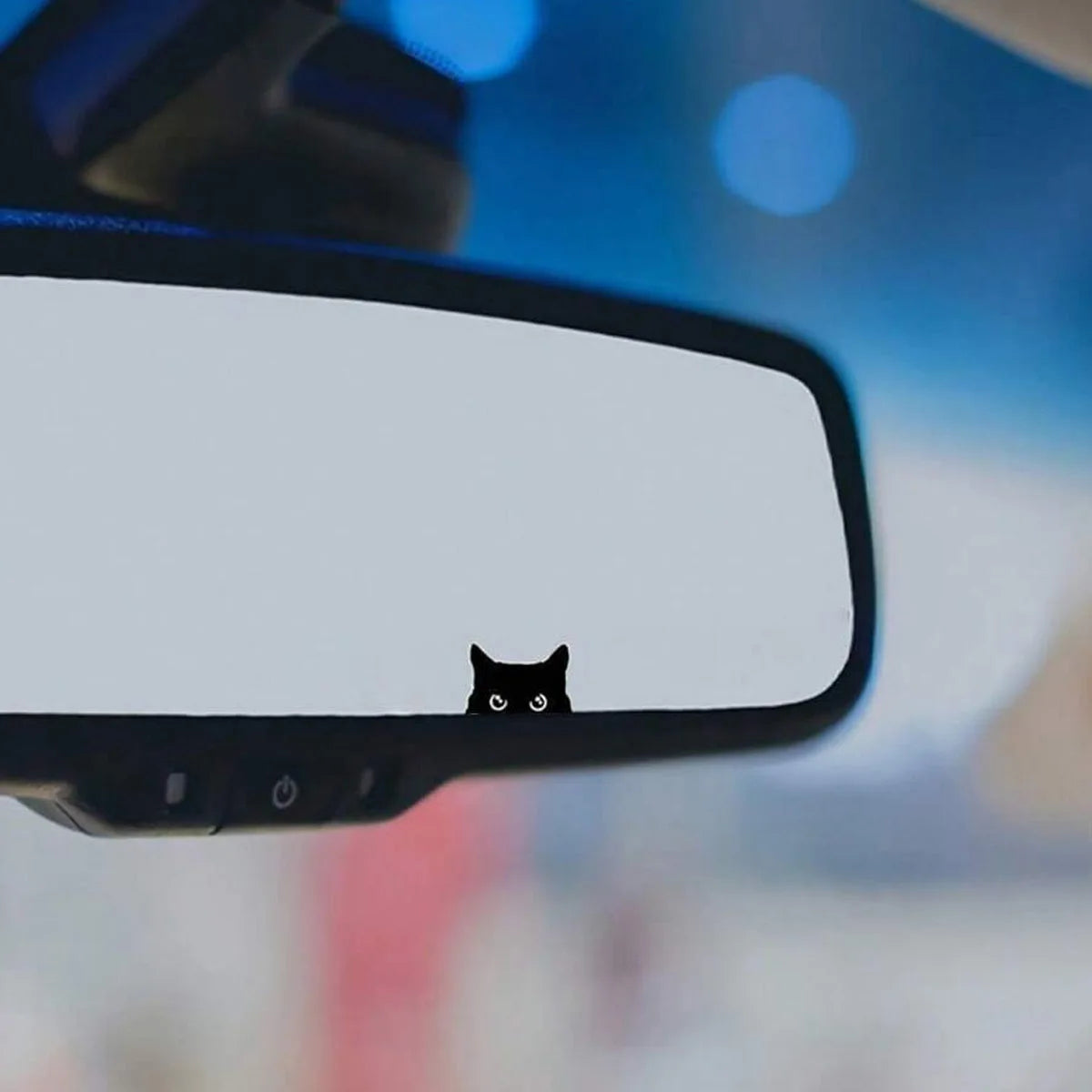 Cat Peeker Decal, Car Decal, Black Cat Peeker Sticker, Blank Button, Vinyl Decal, Car Stickers, Vinyl Stickers, Eject Sticker