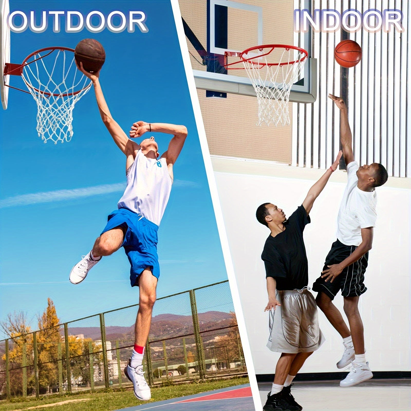 1/2pcs Basketball Rack Net With 12 Loops Heavy Duty Outdoor Basketball Net Replacement Detachable Basketball Net