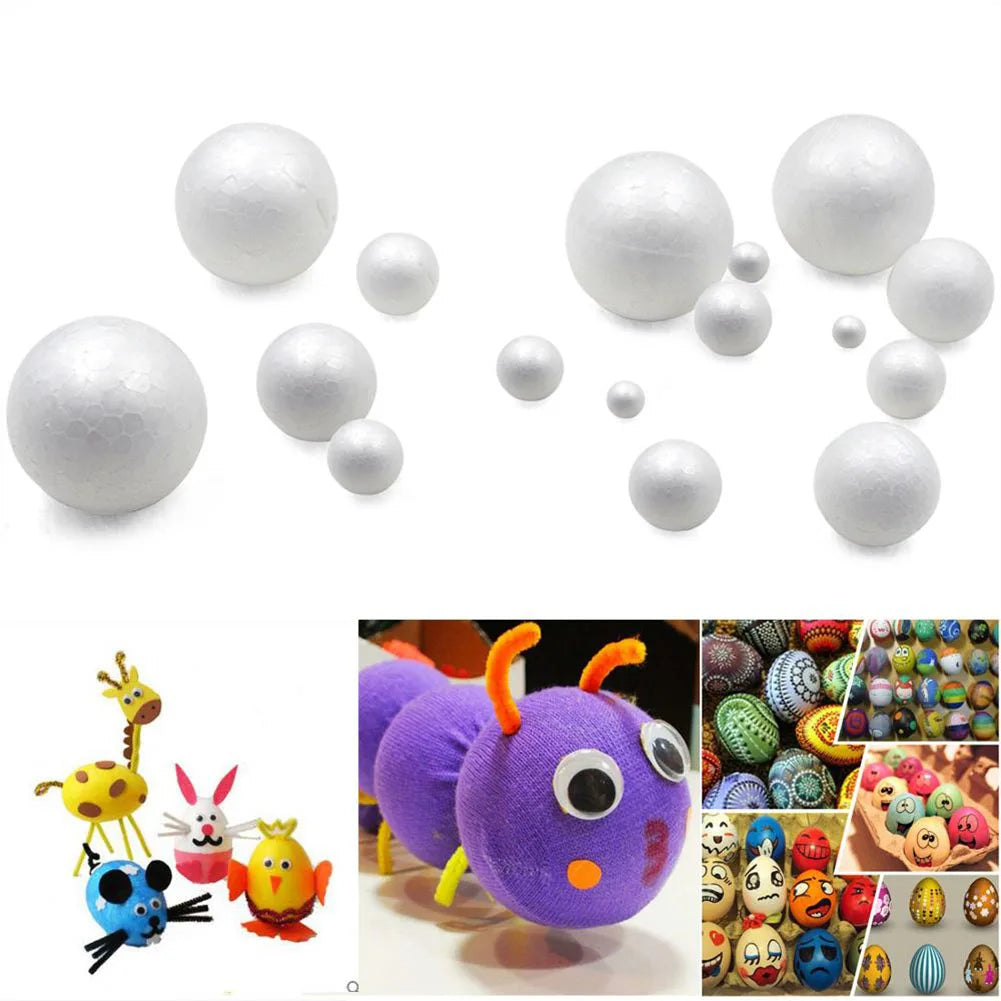 6-12cm Modelling Polystyrene Foam Balls White Craft Balls DIY Hand-painted Gifts Accessory Wedding Celebrations Event Supplies