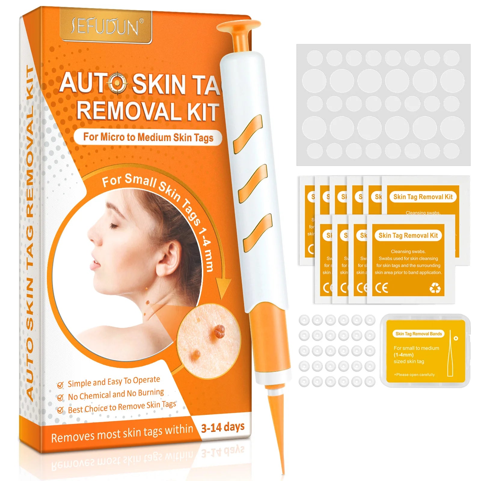 3 In1 Painless Auto Skin Tag Mole Wart Removal Kit Cleaning Tools Face Skin Care Body Wart Dot Treatments Remover Beauty Health