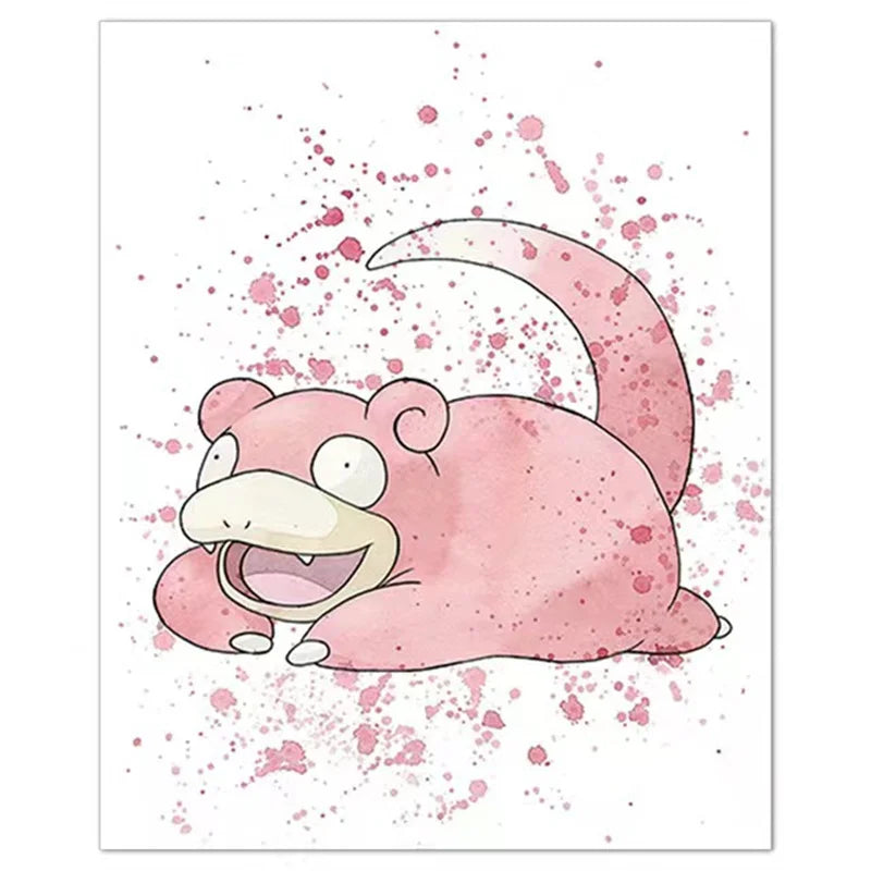 Anime Pokemon Canvas Painting Bulbasaur Charmander Squirtle Poster and Print Watercolor Wall Art Picture Home Decor Kids Gifts