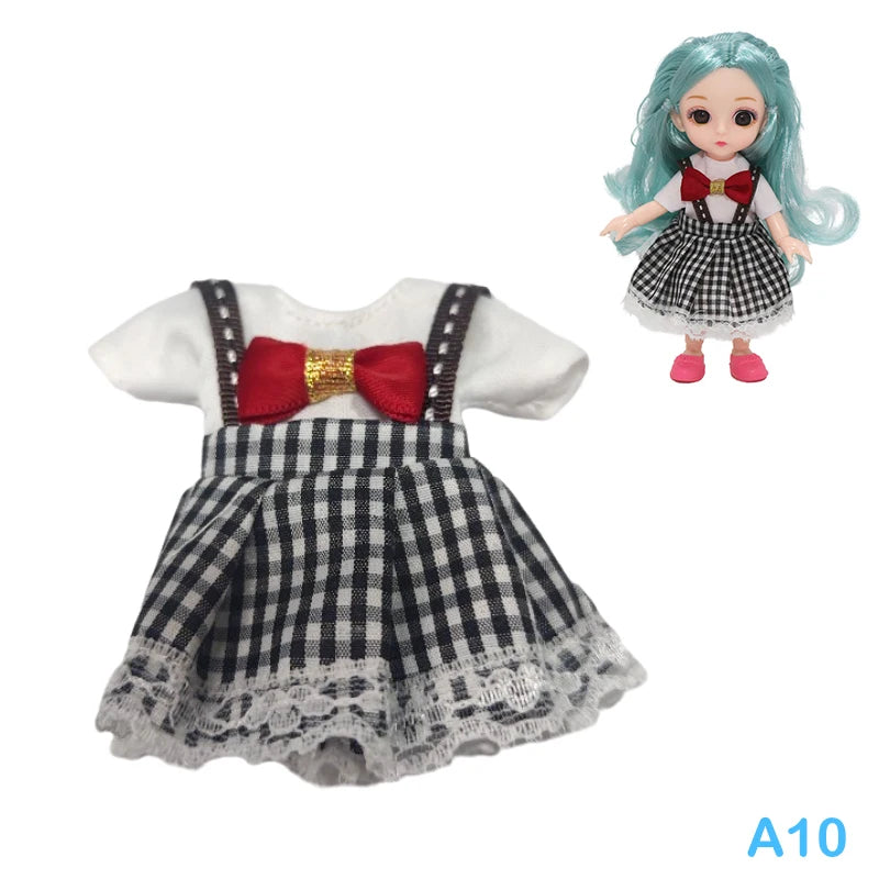 BJD 16CM Doll 13 Movable Joints Casual Fashion Princess Clothes Suit Accessories Nude Decoration Multicolor Hair Girl Gift Toy