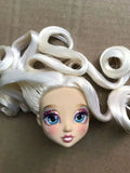 Quality Doll Heads Sparkly Alive Glasses Eyes No Hair Doll Parts White Purple Gold Hair Blue Black Skin Doll Accessories