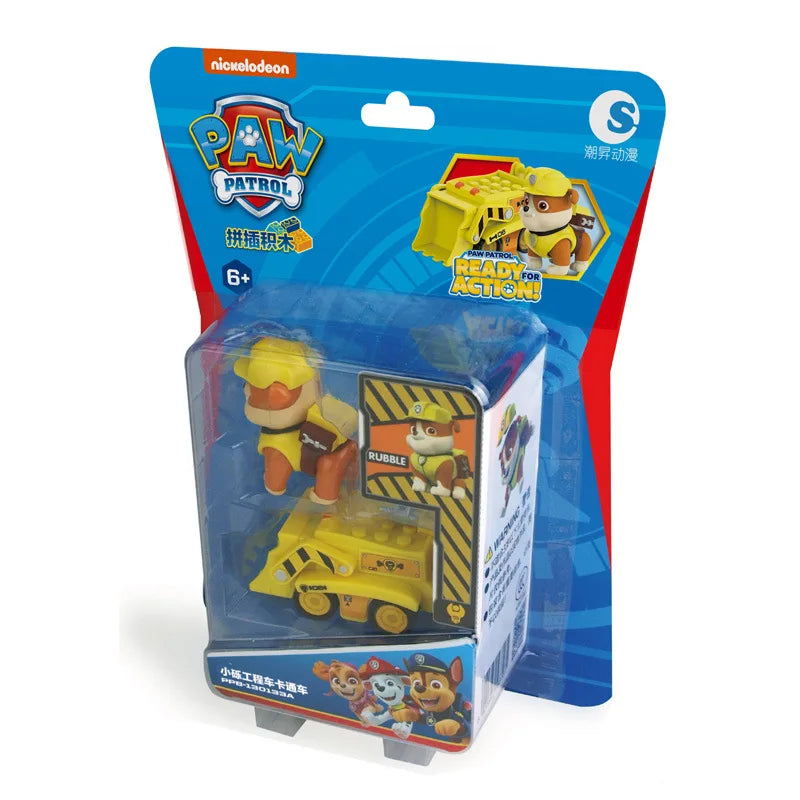 Genuine Paw Patrol PVC Cartoon Model Car 4-6cm Ryder Mashall Chase Rubble Skye Puppy Patrol Toys Figure Children Christmas Gifts