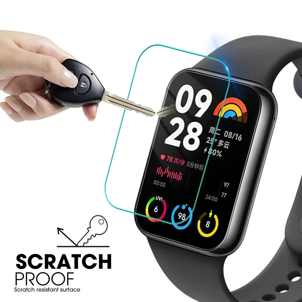 Tempered Glass Screen Protector for Xiaomi Miband 8 Pro Full Coverage Ultra-clear Smart Watch Protective Film for Mi Band 8 Pro