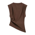 MUJER Asymmetric Tank Top Female Ruched Sleeveless Tops for Women High Neck Strapless Top Women Fashion Aesthetic Tops Woman