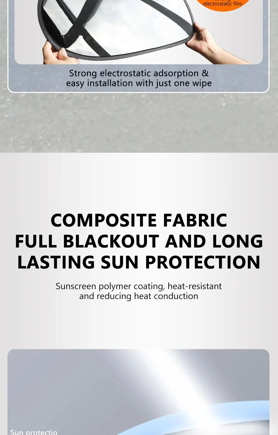 New Electrostatic Sun Visor for Car Side Window 4-Layer Sun Shade Curtains Anti-Glare UV-Blocker Auto Internal Blocker 99.9% UV