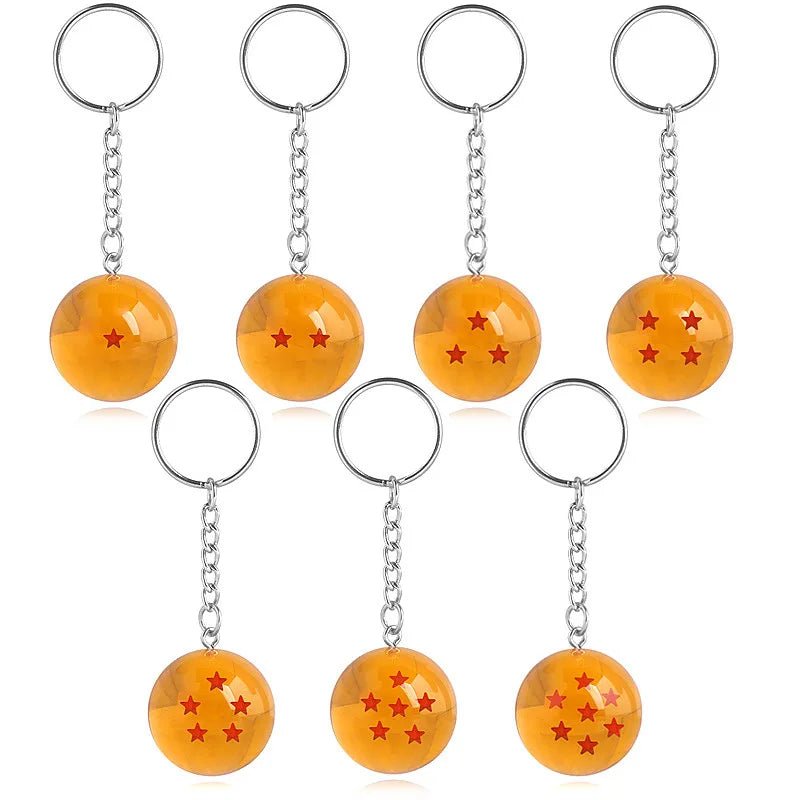 2.7cm 7PCS/set Anime Son Goku Shenron Dragonball Crystal Ball Resin Action Figure Model Toy Kids GIft Keychain