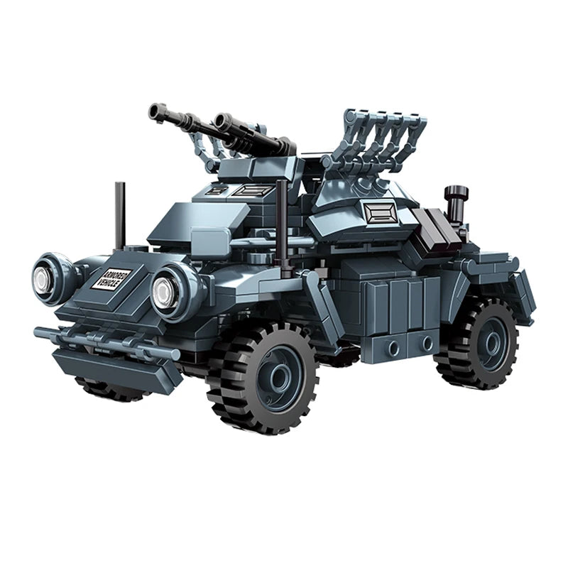 WW2 Military Army Soldiers World War 2 Tank Armored Vehicle Model Assemble Building Blocks Bricks Children's DIY Toys Gift