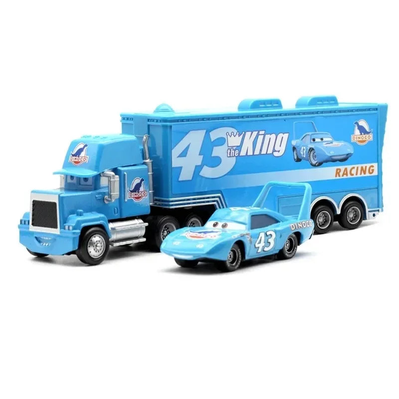 IN STOCK! Disney Pixar Cars And Truck Set Lightning Mcqueen Uncle Mike The King Cruz Model Trucks Car Christmas Gift for Kids