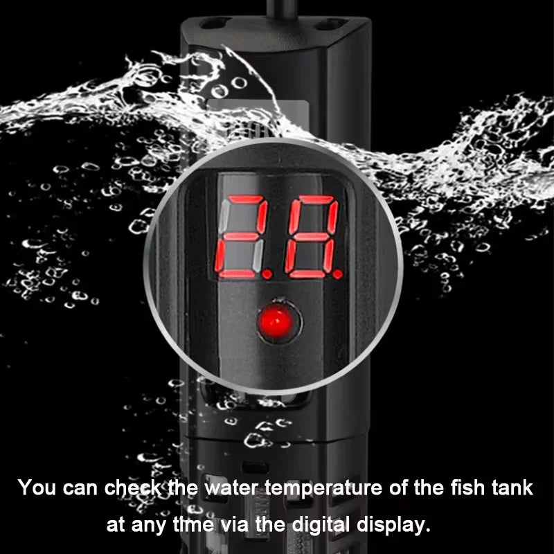 Aquarium Submersible Heater Fish Tank Water Heating Rod Constant Aquarium Thermostat Temperature Control 220V 50-500w EU Adapter