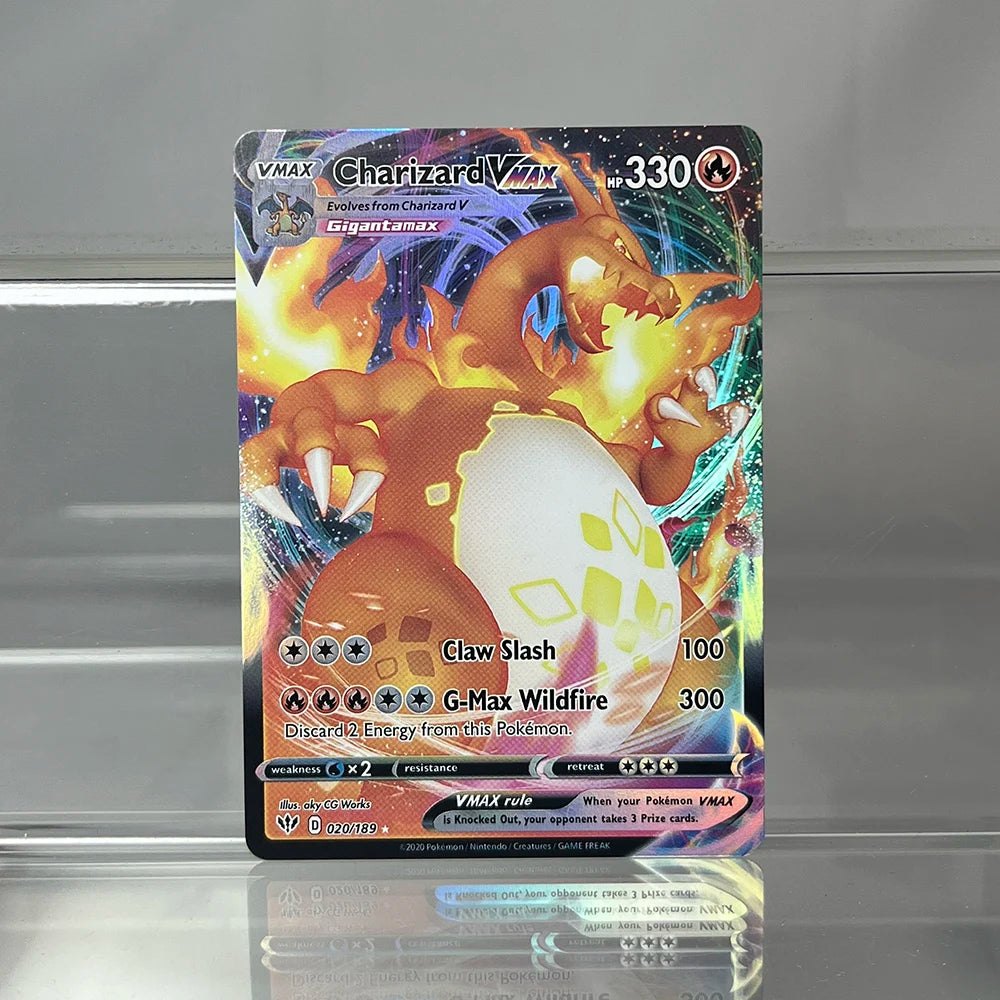 Charizard PTCG Single Collection Card 1st Edition 1996 Vmax Ex Rare Rainbow Card PKM Proxy Cards Toys Gifts