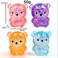 Cute Cartoon Glitter Colorful Bear Slow Rebound Squishy Toy, Super Soft Squeeze Fidget for Adult Stress Anxiety Relief & Gift
