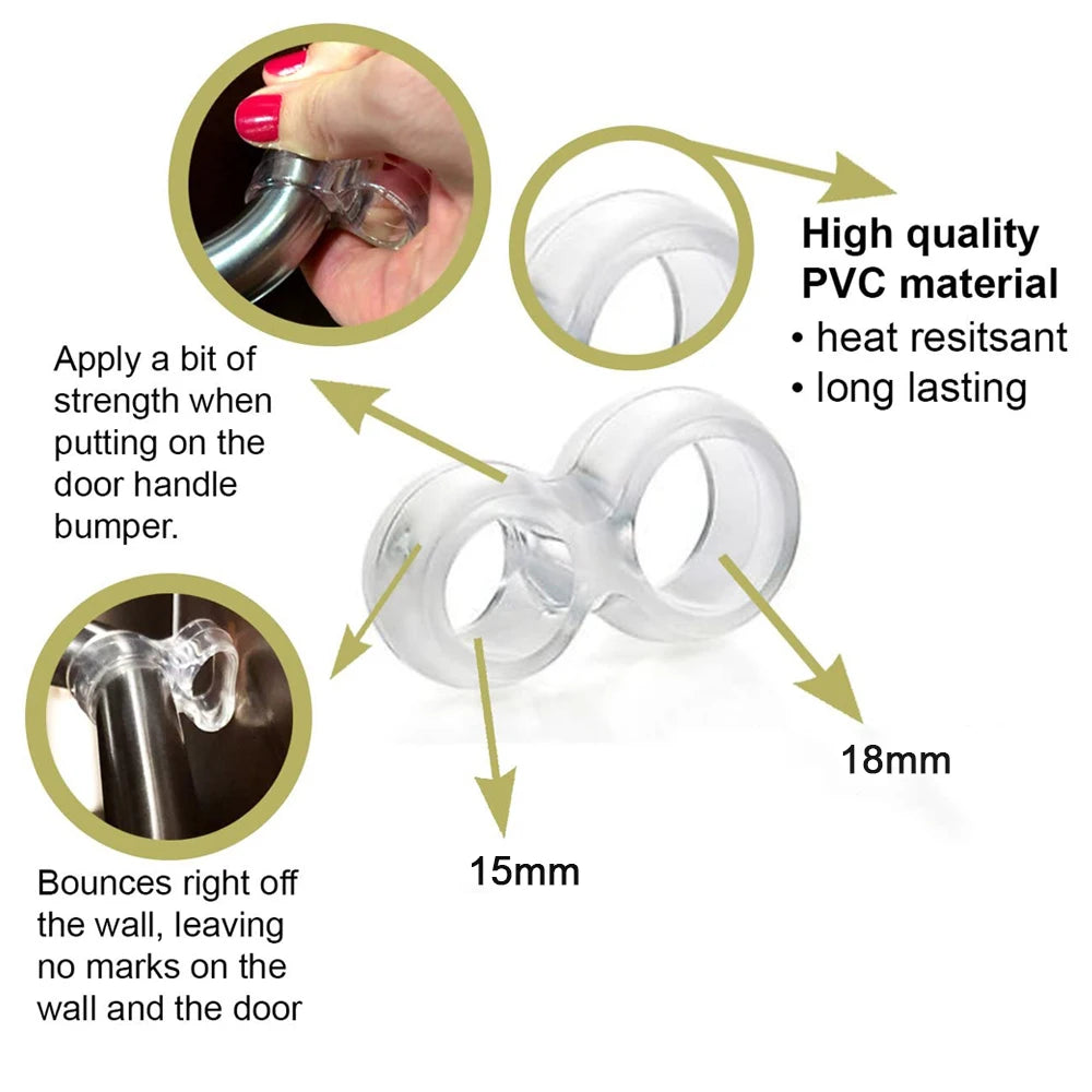1-20pcs PVC Transparent Door Stopper Anti-Collision Door Handle Shockproof Pad Walls Furniture Protective Door Stops