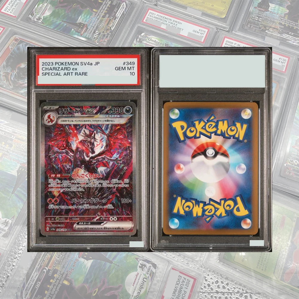 DIY Proxy PTCG Graded Collection Card SV4a JP Mew Ex Charizard Ex Special Art Rare GEM MT 10 Card Holographic Labels Child Gift