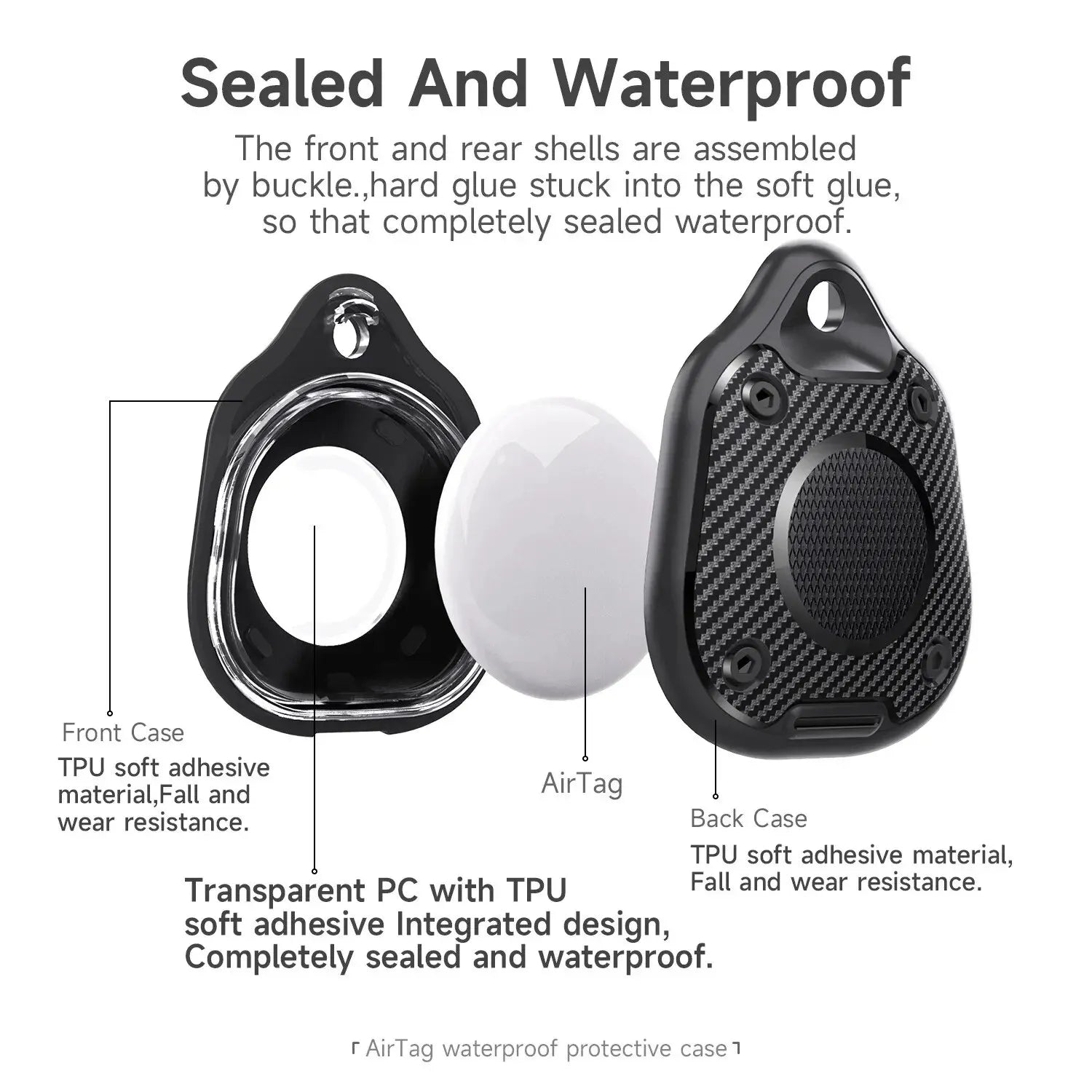 Waterproof Case for AirTag Holder Protective Case Suitable for Apple Location Tracker Airtag Key Pet Three Protection Cover