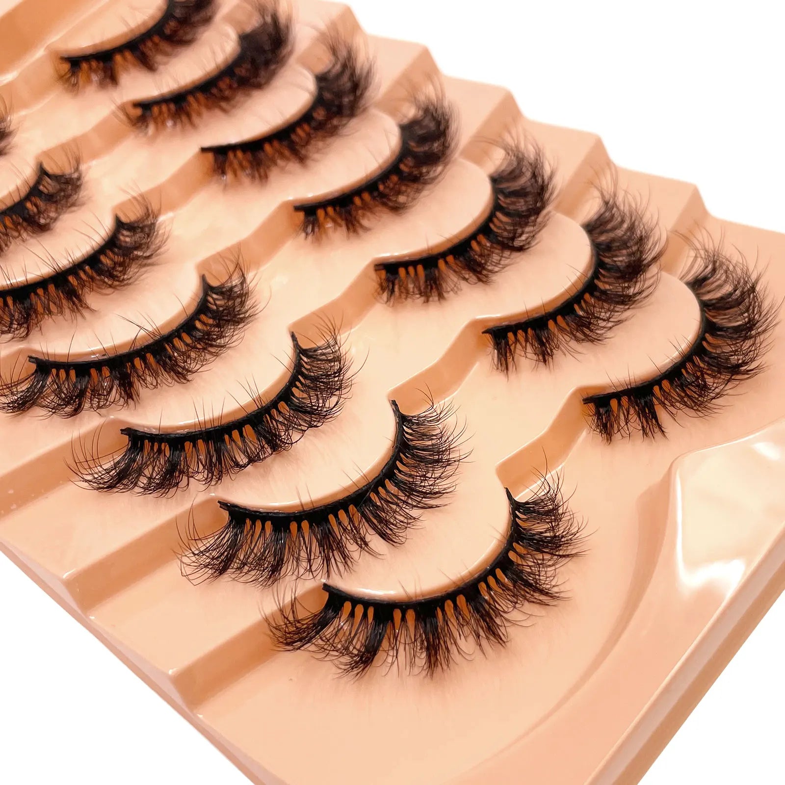 New 7 pairs of thick, 3D simulation mink fur fake eyelashesshort, dramatic fake eyelashes  wholesale full line fake eyelash make