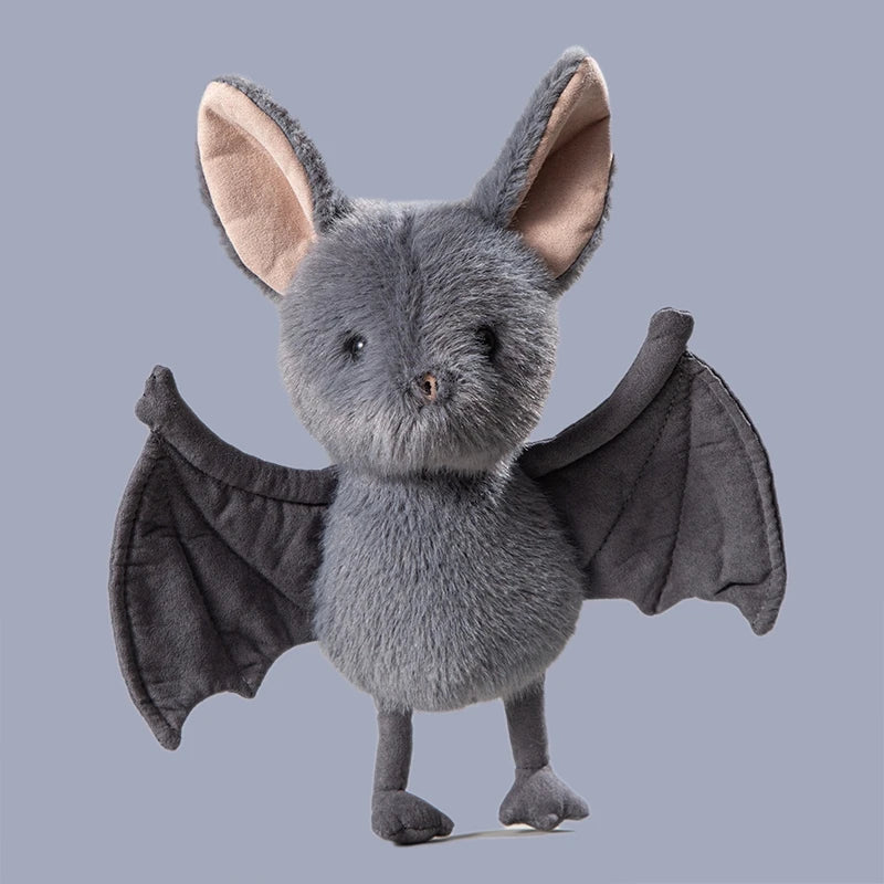 New 26cm Kawaii Hanging Bat Plush Toy Grey Broox Stuffed Animal Doll Cartoon Soft Bat Plushies Home Decor Birthday Gifts Girl