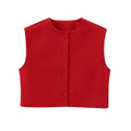 HXAO Short Women Vest Top Sleeveless Button Lady Top New In 2024 Summer O-Neck Fashion Casual Elegant Office Women Clothing