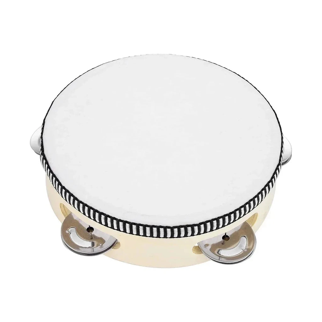 6inch Handheld Tambourine Metal Jingles Percussion Drum for KTV Party Games Handheld Musical Instrument