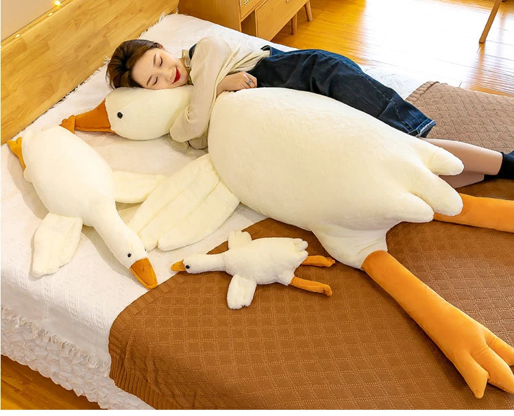 130/160/190cm Large White Goose Fur-Retriever Soft Toy Children's Girls' Gift Cute Doll Sleeping Pillow Large-sized Doll