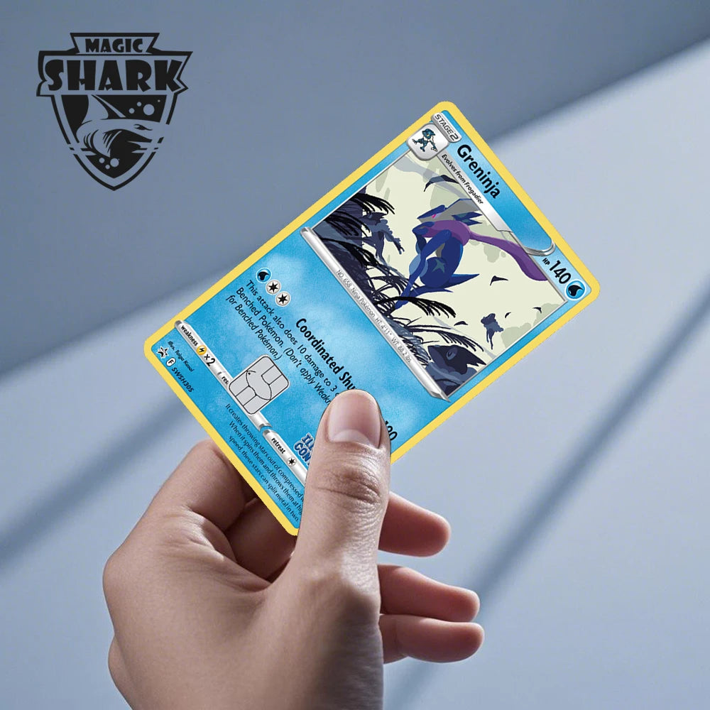 New Bulbasaur Pikachu Charmander Squirtle Mew Gengar Pokemons PTCG Film Skin Cover Sticker for Credit Debit Card