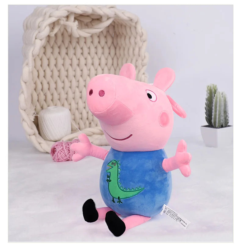2pcs/set Genuine Peppa Pig kids Plush Toys peppa with Teddy bear George with Dinosaur Soft Stuffed Dolls Kids Toys original box