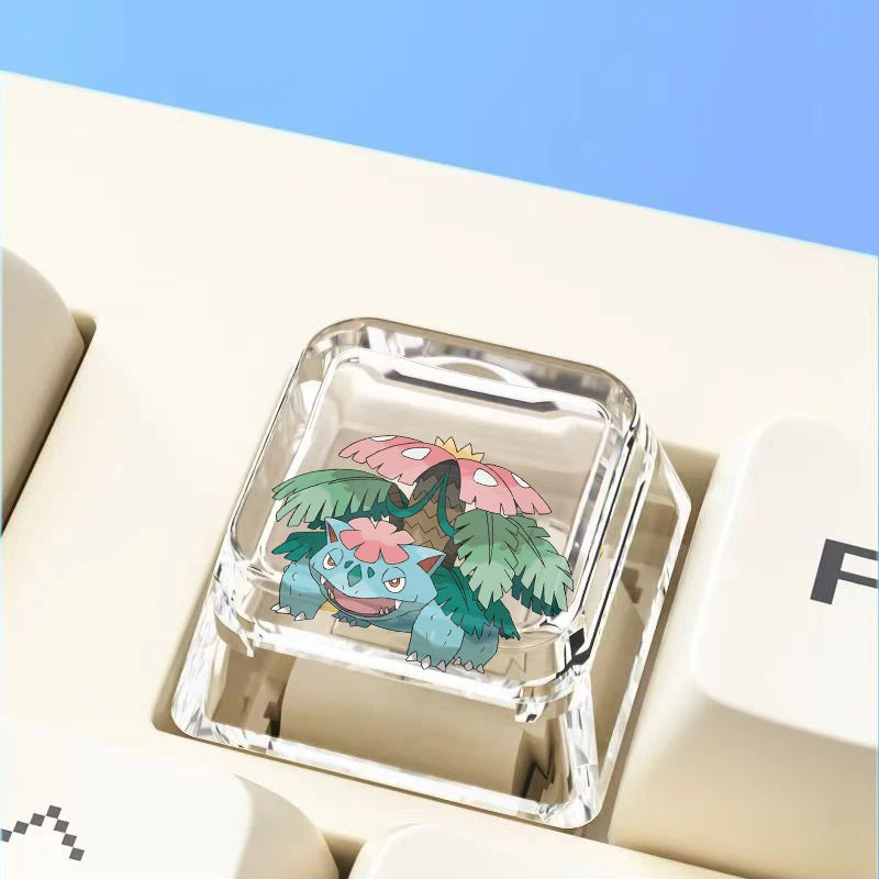 Cross mechanical keyboard personalized anime keycap single Charmeleon Blastoise Eevee transparent cartoon keycap