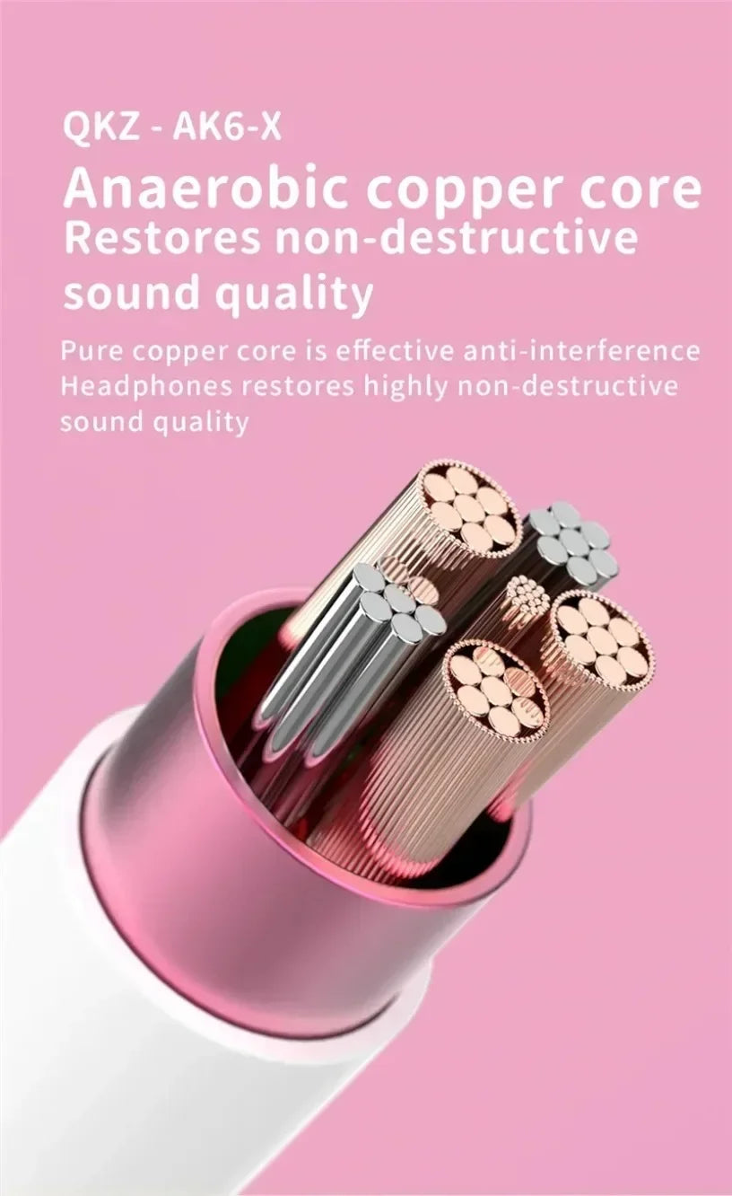 QKZ CK5 FiLe Wired Earphone with Microphone HiFi Music Earphone Professional Gaming And Sports Noise Cancelling Headphones