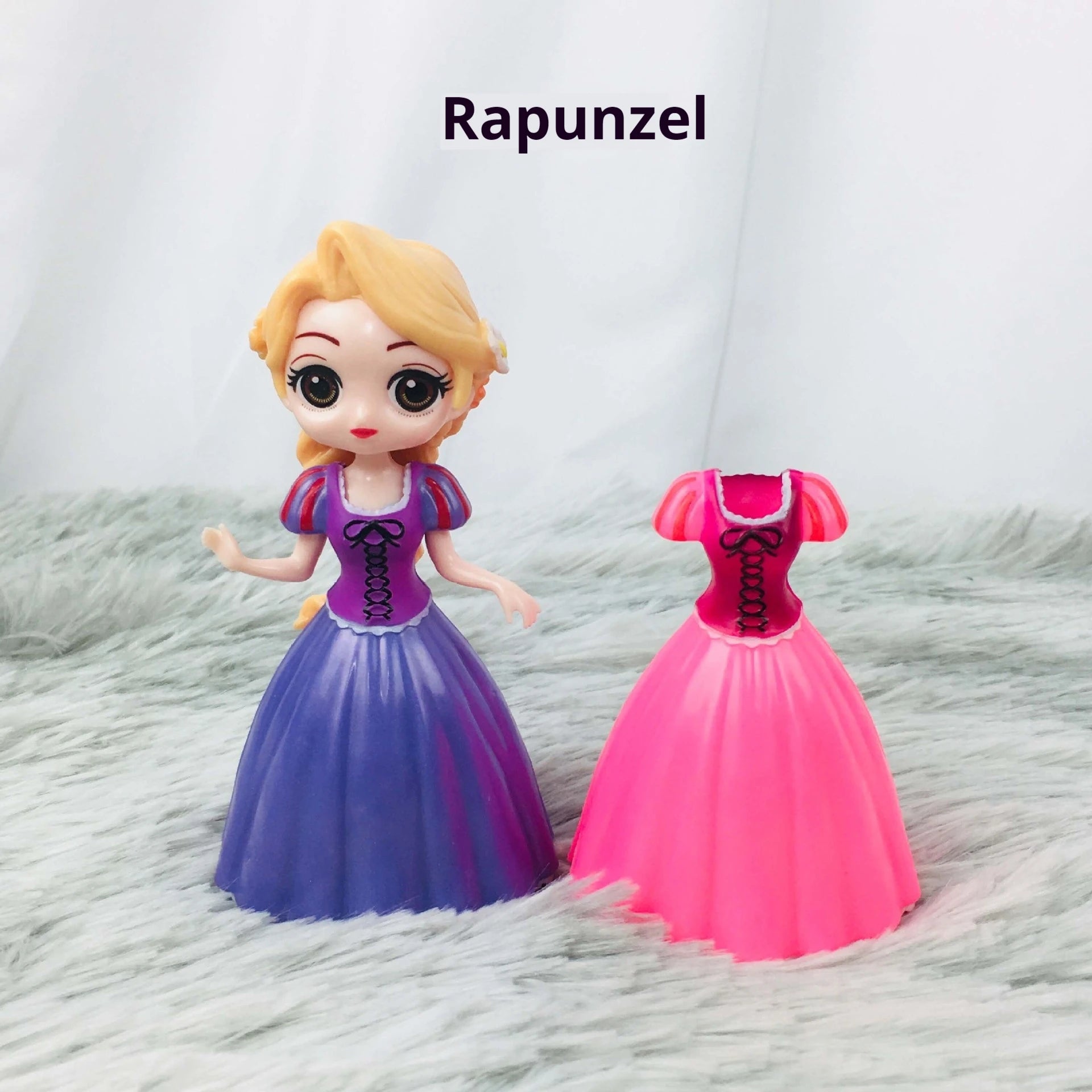 24pcs Princess Cinderella Belle Alice Snow White Ariel Rapunzel Pvc Action Figures Interchangeable Clothes Toys Dolls Gifts