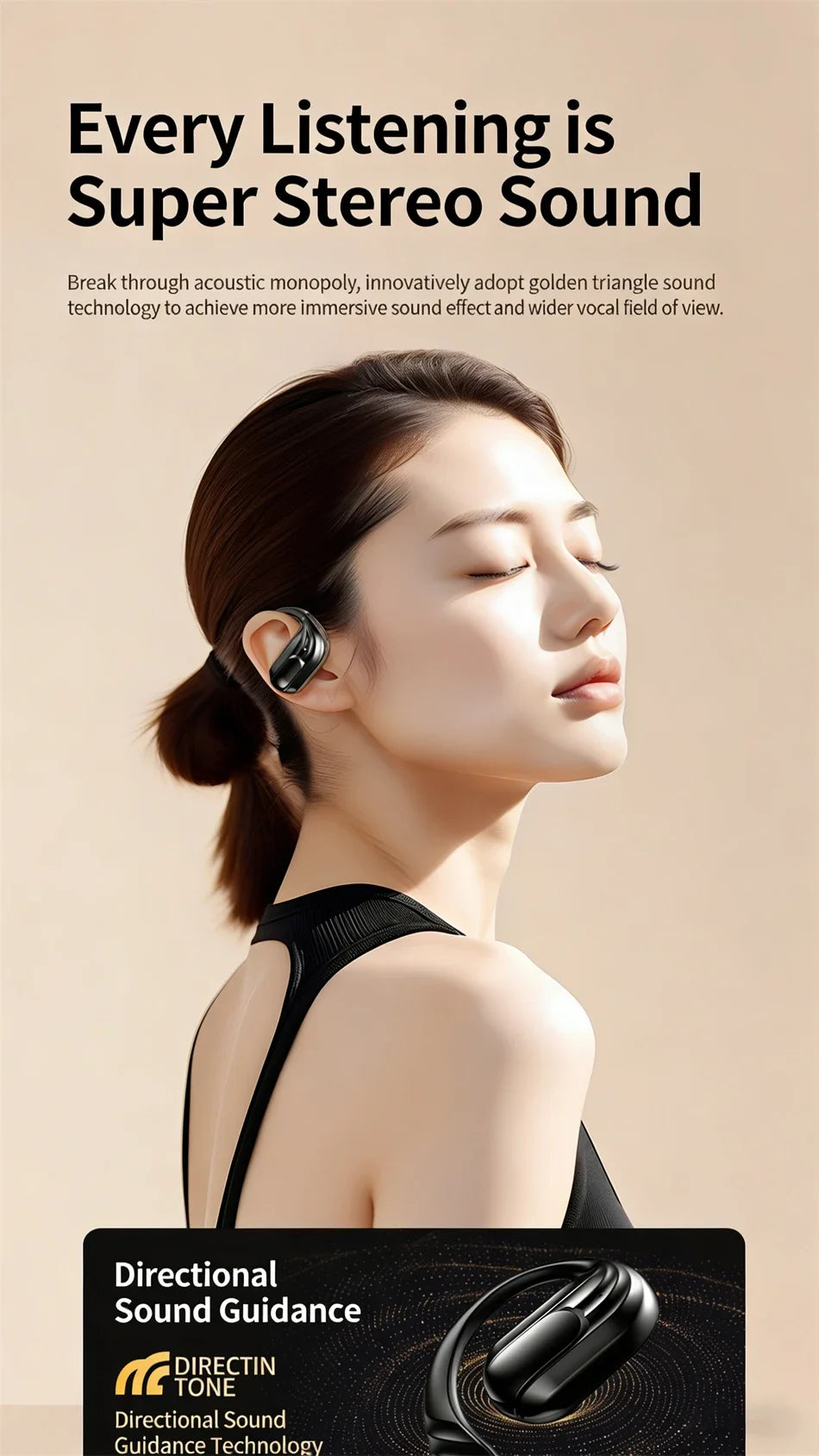 Wholesale Wireless Headphones Bluetooth 5.4 Earphones True with Mic Button Control Noise Reduction Earhooks Waterproof Headset