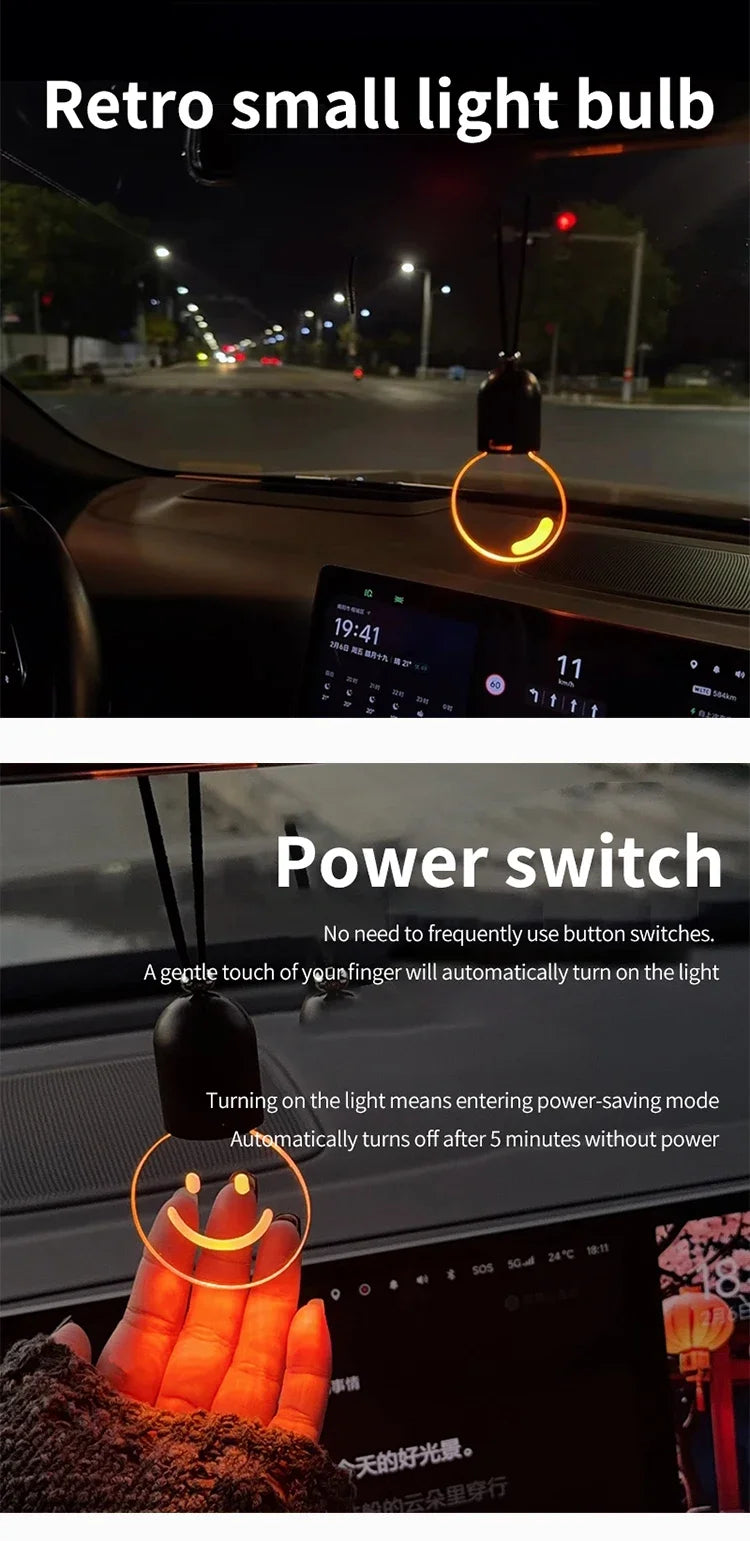 Car mounted small light bulb, interior decoration, car decoration, ambient light, pendant style creative car hanging night light