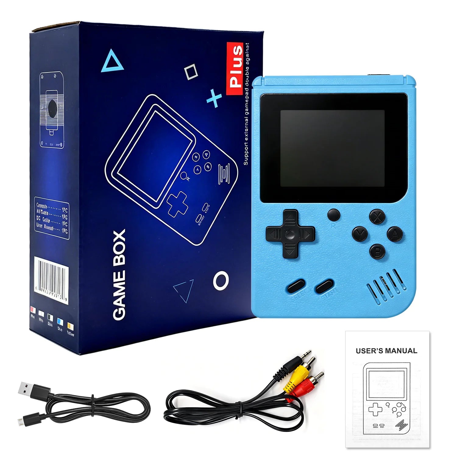 Cute Color Portable Mini Plus Handheld Video Game Console 3.0 Inch Color LCD Kids Color Game Player Built in 500 Games