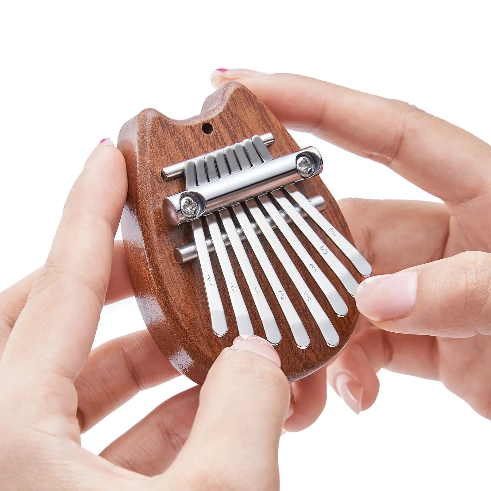 Mini Kalimba 8 Key Thumb Piano 1 Pack Water Drop Style Cute Instrument Portable Exquisite Gift Set for Kids