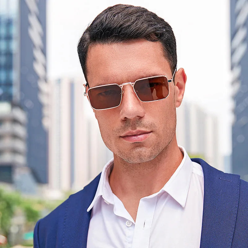 High Quality Rectangle Sunglasses Women Metal Frame Glasses Vintage Brand Square Sun Glasses for Men Shades Female Eyewear