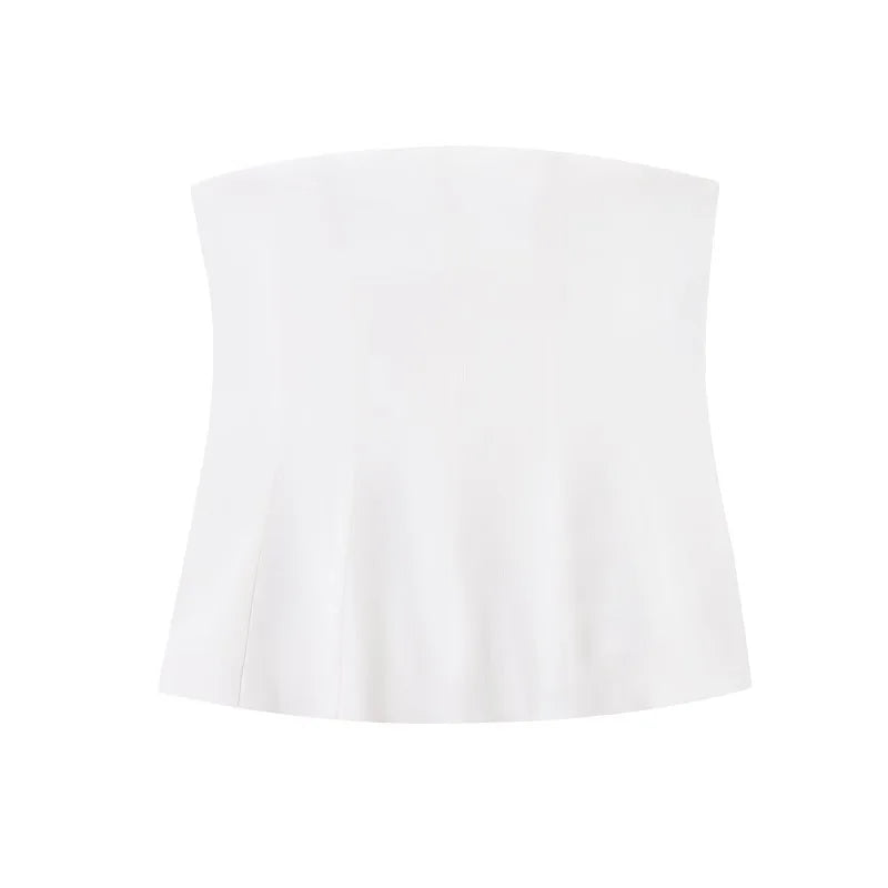 MUJER 2025 Corset Tube Tops for Women off Shoulder Crop Top Woman Sexy Backless Tank Top Women Yellow Black Bustier Tops Woman