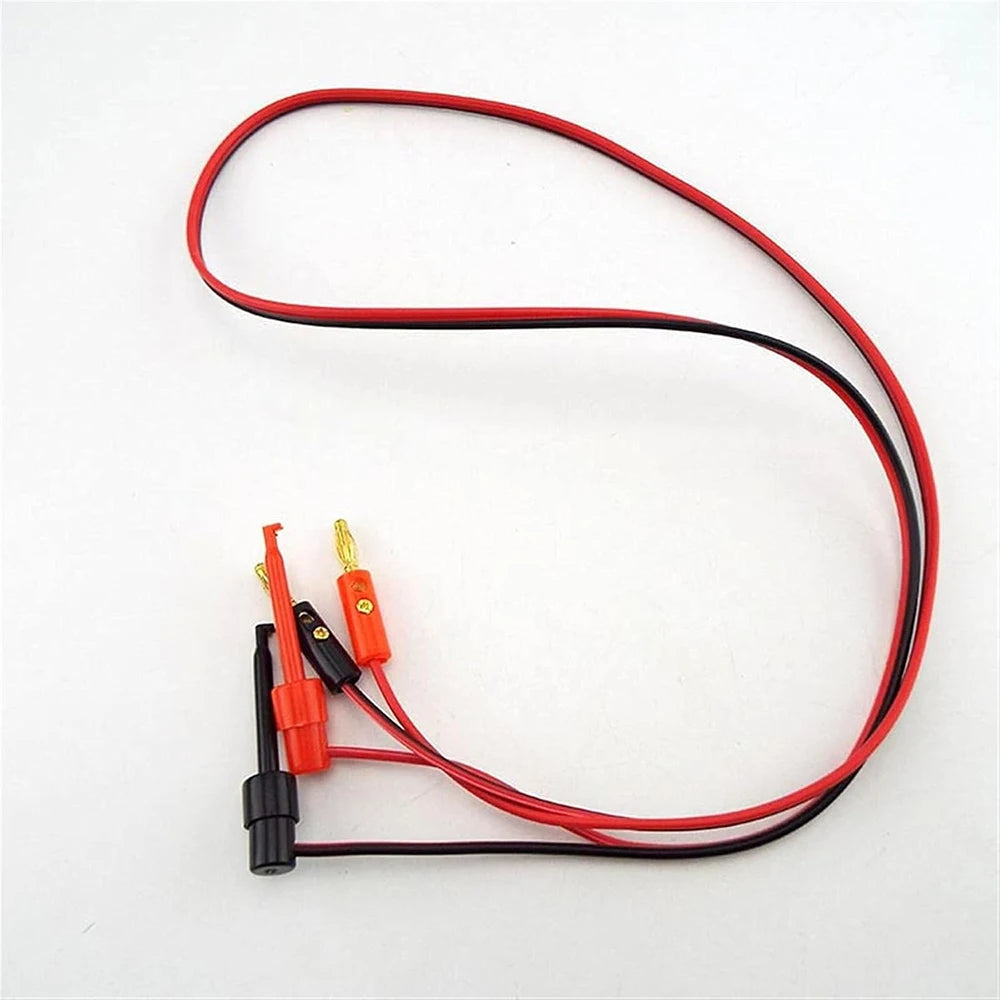 1 Pair 1M 4mm Banana Plug to Electric Hook Clip Test Cable Gold Plated for Multimeter Test Leads Wire Connector red Black Banana