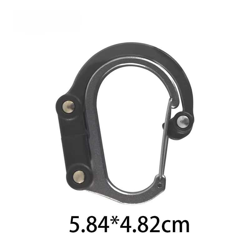 Multifunctional Aluminum Alloy D-Type Carabiner Clips Rotatable Quick-Hanging Utility Hooks for Camping Outdoor Sports