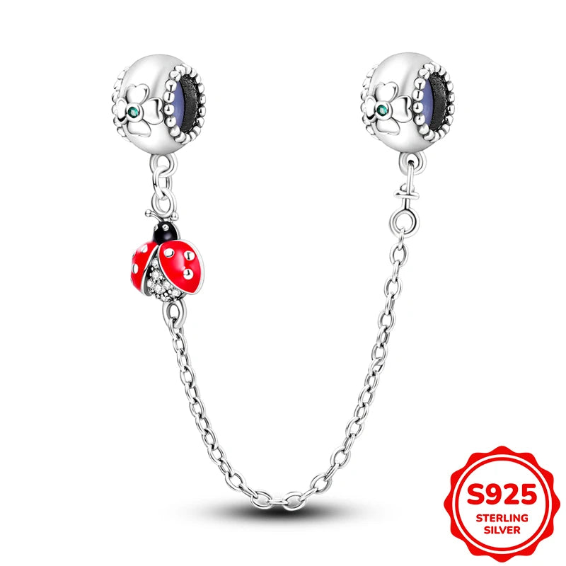 Charms Silver 925 Ladybugs and Cherry Strawberries Pendant Bead Fit 3mm Bracelet Bangle Necklace For Women Luxury Jewelry Making
