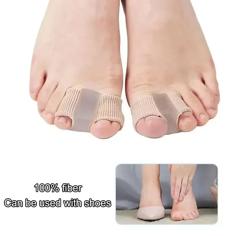 Gel Bunion Toe Separator W/Fabric Lining for Big Toe,Silicone Toe Spacers Breathable Toe Corrector Protector for Overlapping Toe