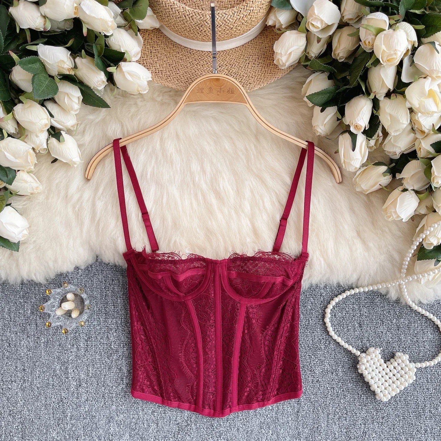 Chic Sweet Lace Camis Fashion Tank Top Basic Slim Crop Top Sexy Corset Bustier Summer hotsweet Women vintage Tops Ins